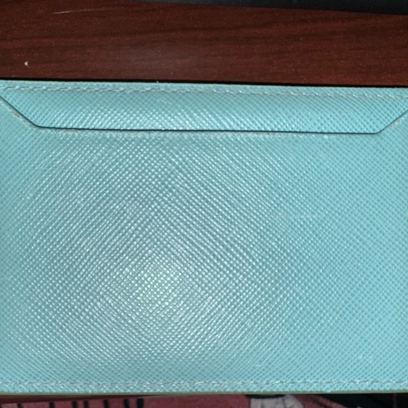 Prada Vitello Move Teal Leather Card Case Wallet - Picture 2 of 6